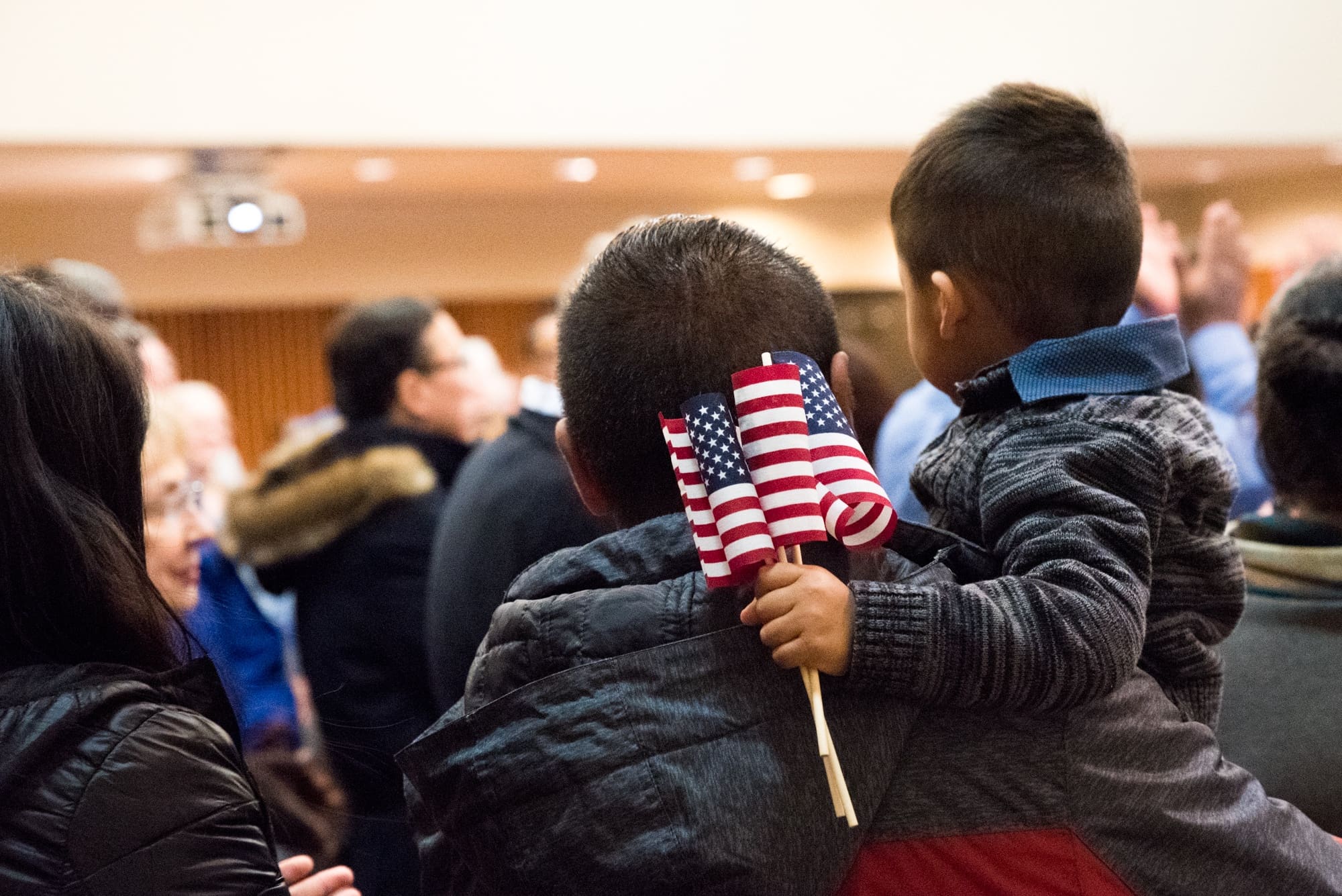 Naturalization ceremony, new citizens, at the International Institute of Minnesota