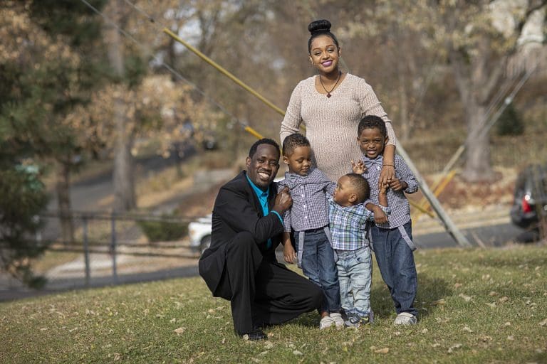 Kasahun and family, International Institute of Minnesota client in Medical Career Advancement program