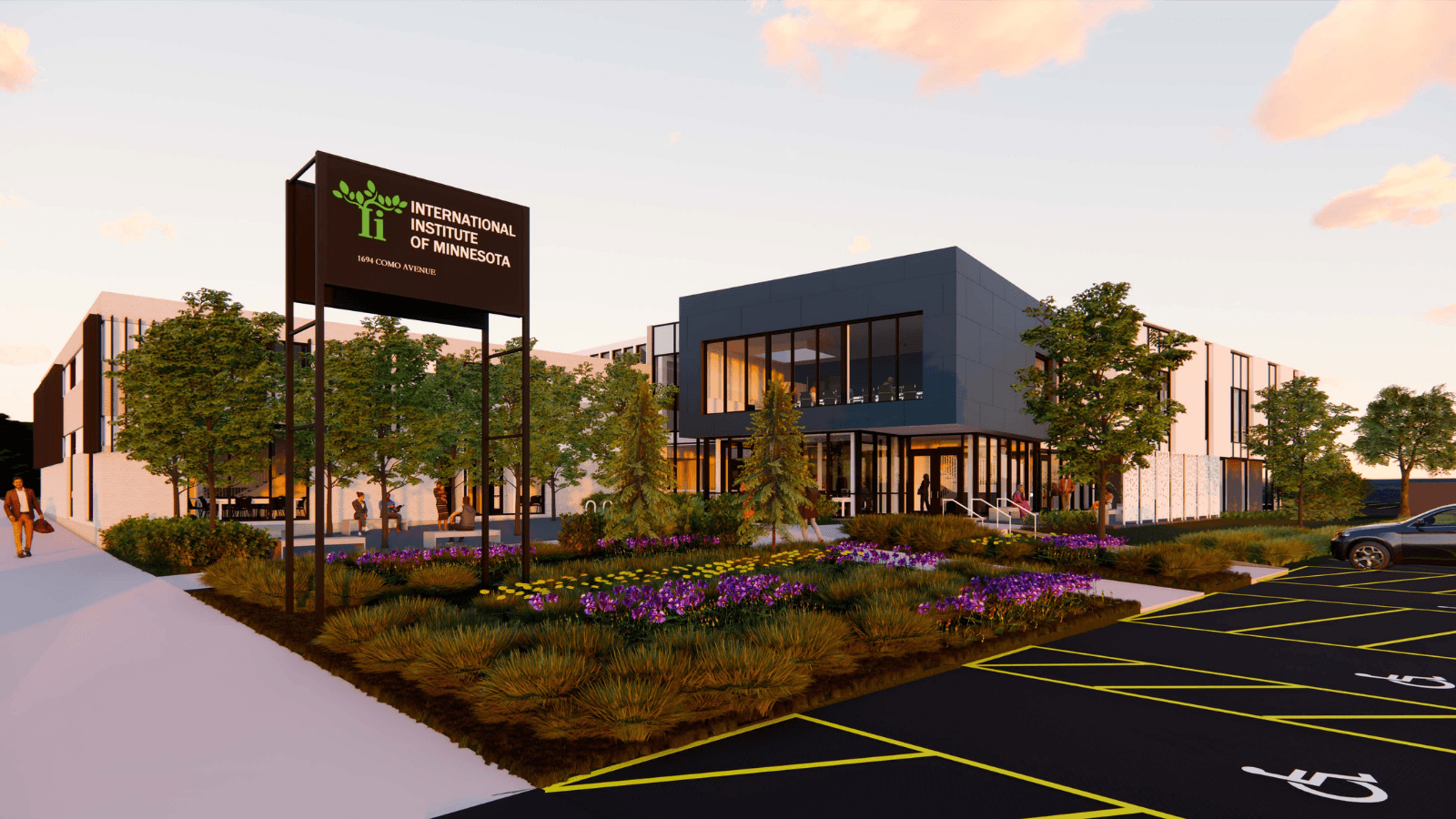 A graphic rendering of the remodeled building at 1694 Como Avenue.